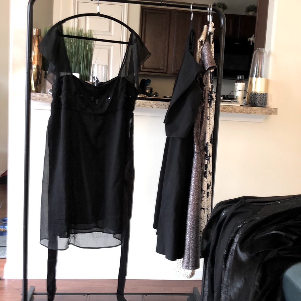 Abby Z. Sequin Detail Butterfly Sleeve Dress